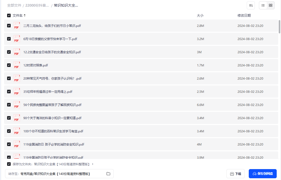 22000份抖音+小红书中小学精品资料高清可打印电子版PDF